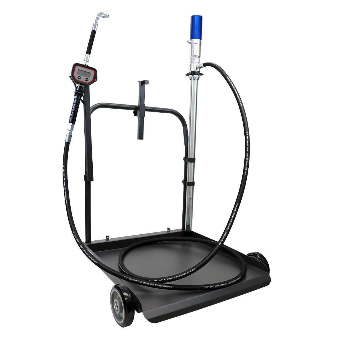 Mobile Heavy Duty Cart System for use with 55 gallon Drums w/ 25' Hose Reel