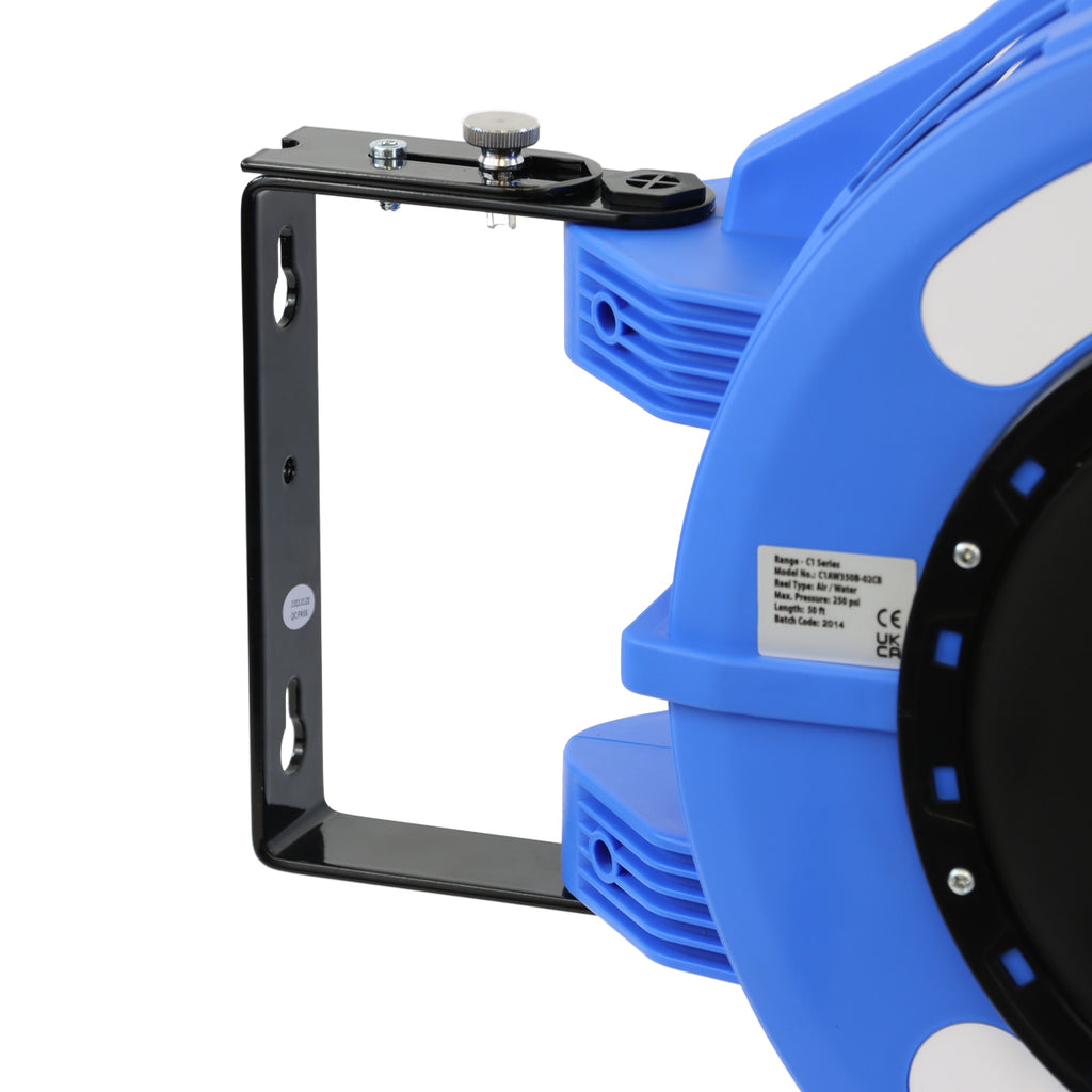Retractable Air or Water 40 ft 1/2 Hose Reel | Blue Case | Macnaught USA