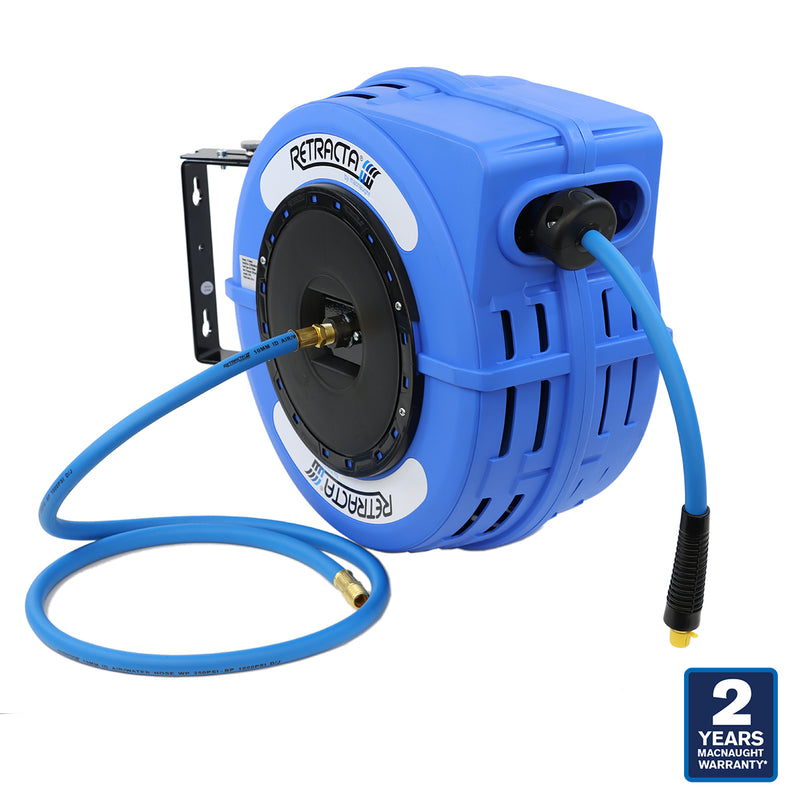 Retractable Air Hose Reel With 3/8 Inch x 50' Ft, Heavy Duty
