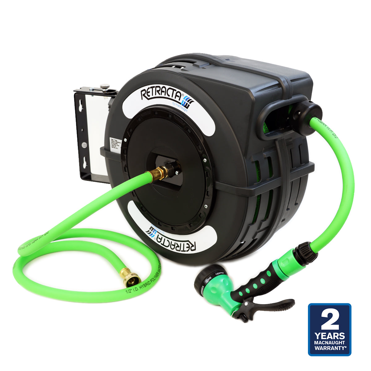 Macnaught C1 Retracta Heavy Duty Garden Hose Reel - 1/2 inch x 40 ft 150 PSI  -  PN# C1DR440D-07FD