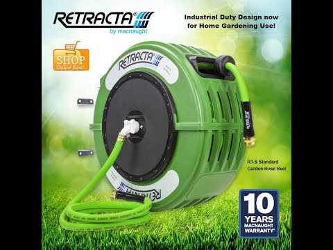 Macnaught USA Retractable Air or Water Hose Reel, Blue Case